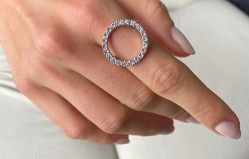 CZ Halo Ring - Silver & Tourmaline - Image 3