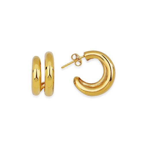 Chunky Hoop Earrings - Gold