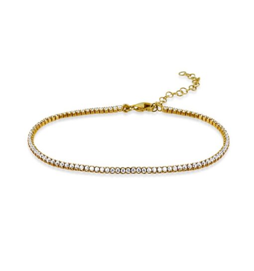 Cubic Zirconia Tennis Bracelet - Gold