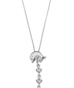 Dangling CZ Dolphin Necklace