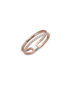 Elegant Double Band Eternity Ring - Rose Gold