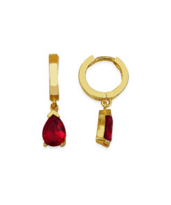 Red Garnet Gemstone Drop Earrings