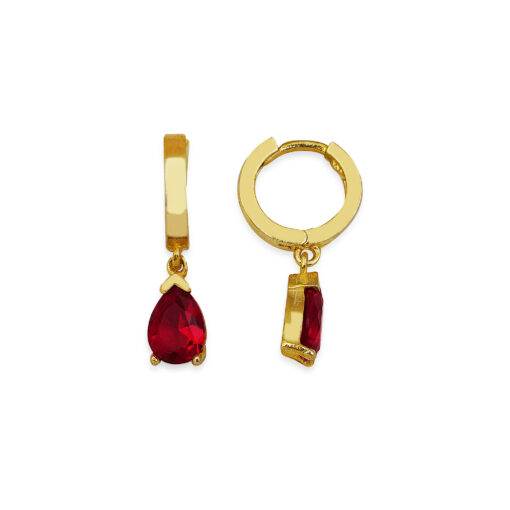 Red Garnet Gemstone Drop Earrings