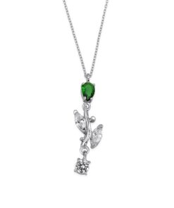 Elegant Emerald Flower Necklace