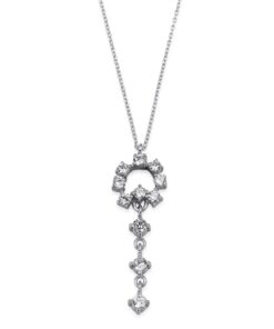 Floral Elegance Rhinestone Dangle Necklace