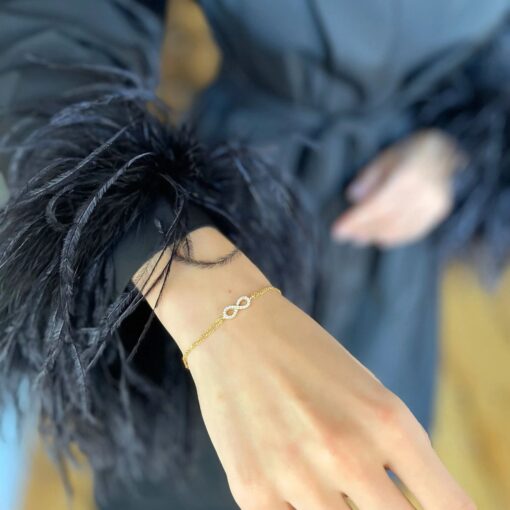 Elegant and Stylish Infinity Bracelet - Gold & Crystal - Image 3