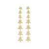 Star Lariat Dangle Earrings - Gold & White