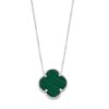 Lucky Clover Pendant Necklace - Silver & Green