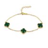Triple Clover Lucky Charm Bracelet - Gold & Green
