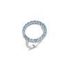 CZ Halo Ring - Silver & Aquamarine