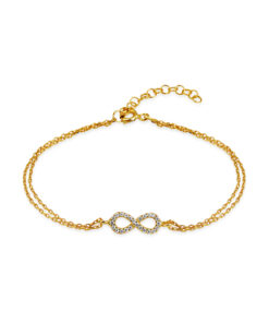 Elegant and Stylish Infinity Bracelet - Gold & Crystal