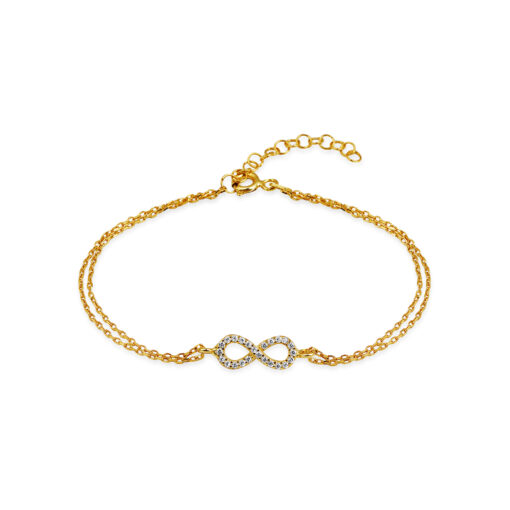 Elegant and Stylish Infinity Bracelet - Gold & Crystal