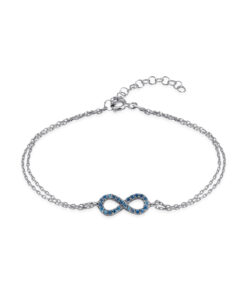 Elegant and Stylish Infinity Bracelet - Silver & Aquamarine