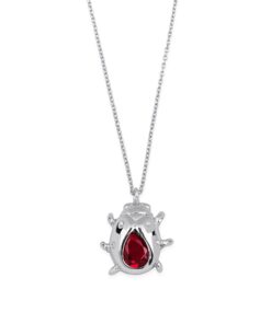 Ladybug Necklace with Red Garnet