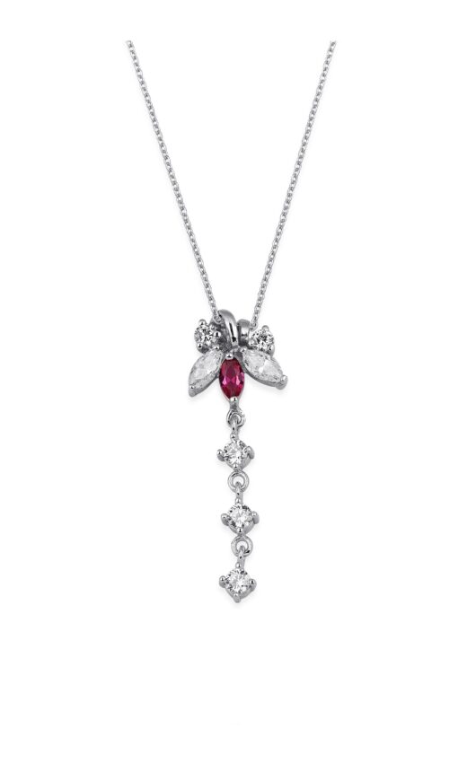Floral Elegance Ruby Necklace