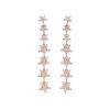 Star Lariat Dangle Earrings - Rose & White