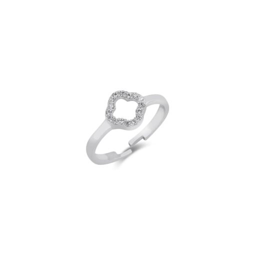 Elegant Four Leaf Clover Jewelry Set - Silver - Image 8