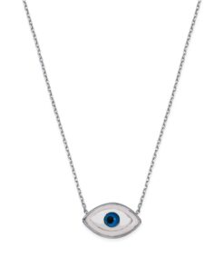 Marquise Evil Eye Protection Necklace - Silver