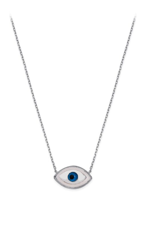 Marquise Evil Eye Protection Necklace - Silver