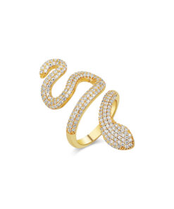 Glamorous Snake Ring - Gold & White