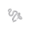 Glamorous Snake Ring - Silver & White