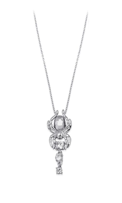 Dazzling Silver Spider Necklace