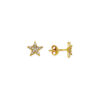 Sparkling Star Earrings - Gold & White