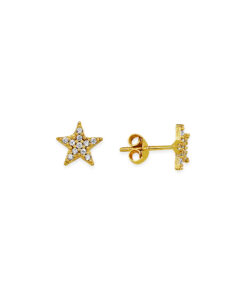 Sparkling Star Earrings - Gold & White