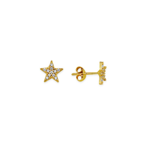 Sparkling Star Earrings - Gold & White