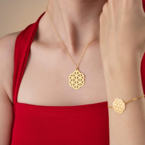 Boho Flower of Life Jewelry Set - Image 3
