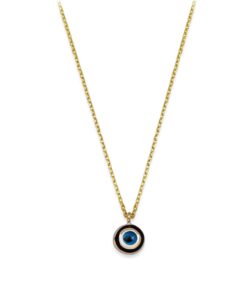 Round Evil Eye Lucky Charm Necklace - Gold