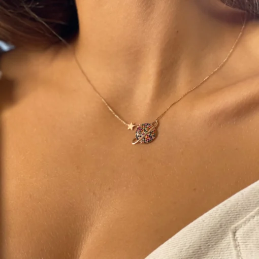 Galaxy Sterling Silver Necklace - Rose Gold & Mix - Image 2