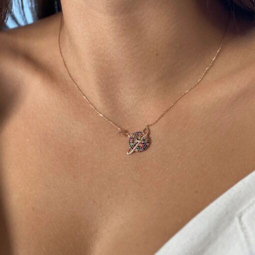 Galaxy Sterling Silver Necklace - Rose Gold & Mix - Image 3
