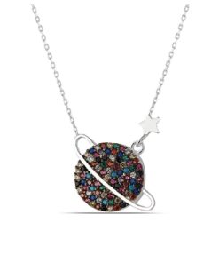 Galaxy Sterling Silver Necklace - Silver & Mix