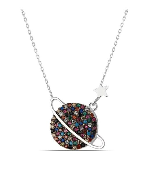 Galaxy Sterling Silver Necklace - Silver & Mix